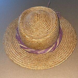 Stylish Tan and Purple child’s straw hat